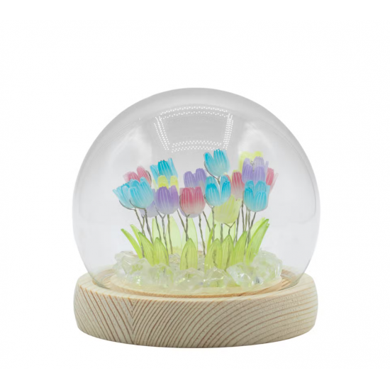 Floral Glow Garden Dome - 20 Multi Tulips - LED USB