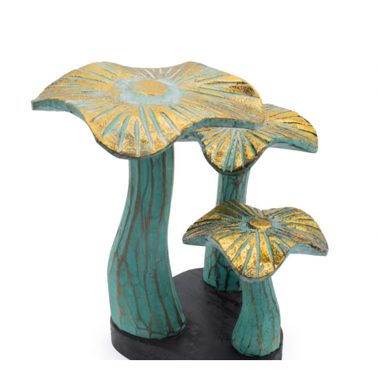 Small Golden Mushroom Art - 20cm - Greenwash