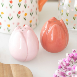 TULIP SHAPED SALT AND PEPPER SHAKERS