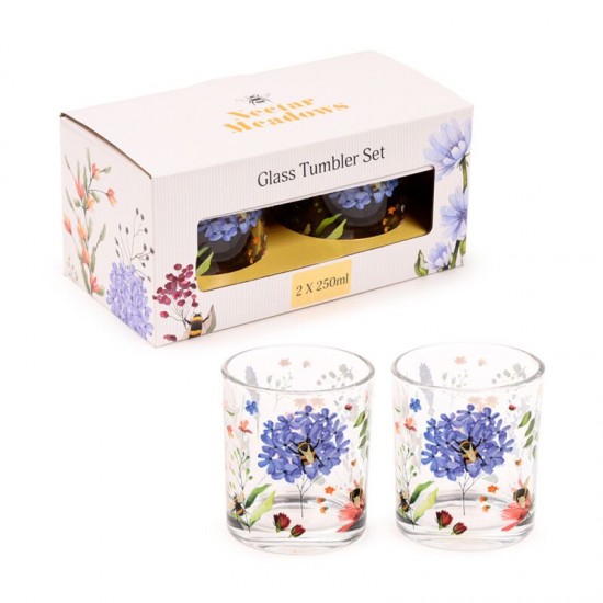 Glass Tumbler Set of 2 250ml - Nectar Meadows