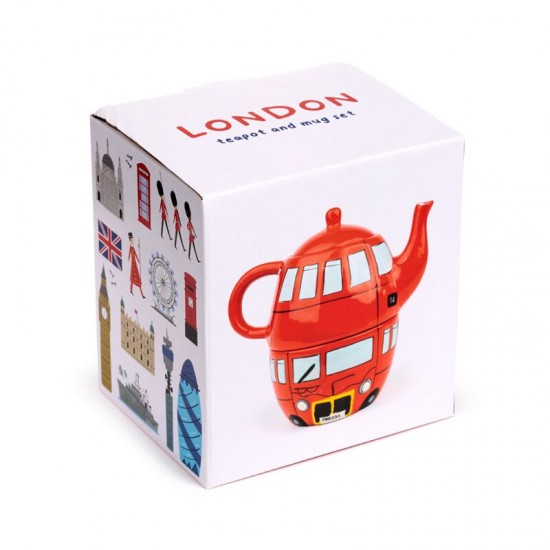 Fun Novelty Routemaster Red Bus Teapot and Cup Set for 1