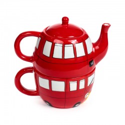 Fun Novelty Routemaster Red Bus Teapot and Cup Set for 1