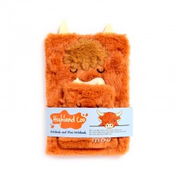 Plush A5 Notebook with Pouch & Mini Notebook - Highland Coo
