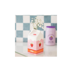 Strawberry Milk Carton Flower Vase