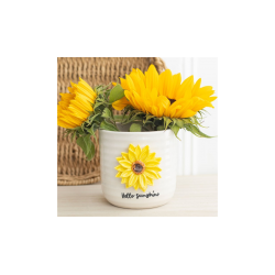 Hello Sunshine Plant Pot with 3D Sunflower