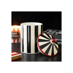 Black Striped Circus Tent Storage Jar