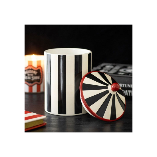 Black Striped Circus Tent Storage Jar